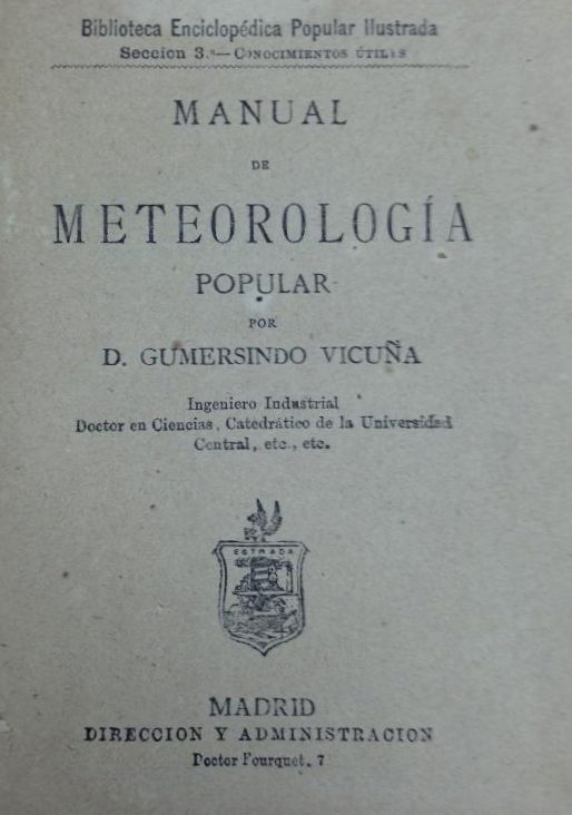El léxico de especialidad en el siglo XIX: El Manual de Meteorología Popular de Gumersindo Vicuña (Madrid, 1880)